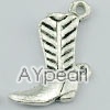 imitation silver metal beads, 14mm, boot shape pendant, sold by per pkg