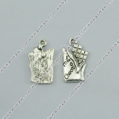 imitation silver metal beads, 14mm, pendant, sold by per pkg