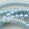 acrylic pearl beads, light blue, 4mm round, sold by per 33-inch strand