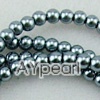 acrylic pearl beads, dark, 4mm round, sold by per 33-inch strand