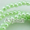 acrylic pearl beads, light green, 4mm round, sold by per 33-inch strand