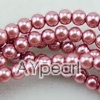 acrylic pearl beads, palevioletred, 4mm round, sold by per 33-inch strand