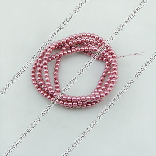 acrylic pearl beads, palevioletred, 4mm round, sold by per 33-inch strand