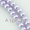 acrylic pearl bead, violet, 6mm round, sold by per 33-inch strand