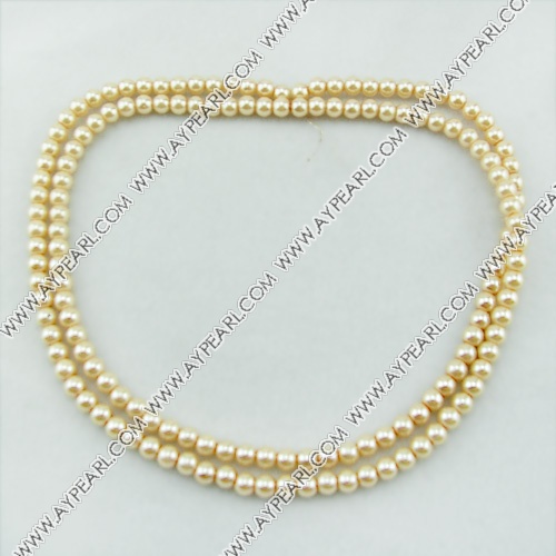 acrylic pearl bead, light, 6mm round, sold by per 33-inch strand