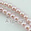 acrylic pearl bead, fleshcolor pink, 6mm round, sold by per 33-inch strand