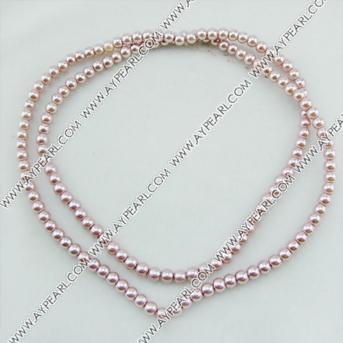 acrylic pearl bead, fleshcolor pink, 6mm round, sold by per 33-inch strand