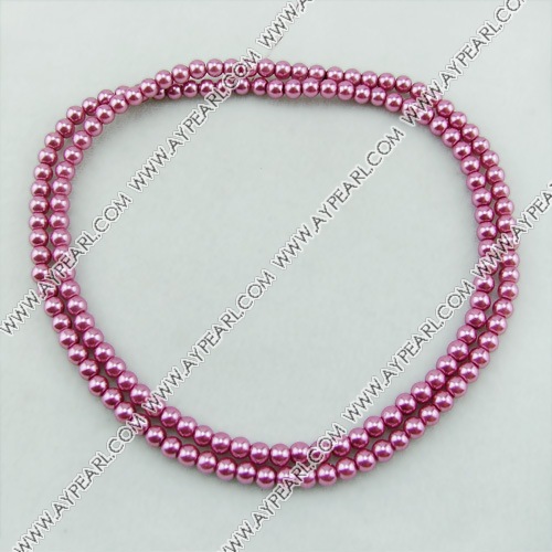 acrylic pearl bead, palevioletred, 6mm round, sold by per 33-inch strand