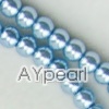 acrylic pearl bead, ligh blue, 6mm round, sold by per 33-inch strand