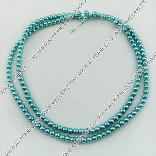 acrylic pearl bead,turquoise blue, 6mm round, sold by per 33-inch strand