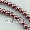 acrylic pearl beads, 6mm round, sold by per 33-inch strand