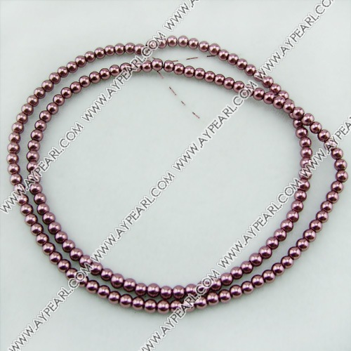 acrylic pearl beads, 6mm round, sold by per 33-inch strand