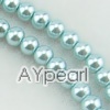 acrylic pearl beads,light blue, 6mm round, sold by per 33-inch strand