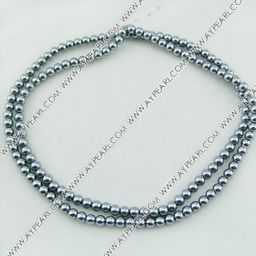 acrylic pearl beads, grey, 8mm round, sold by per strand