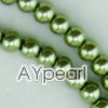 acrylic pearl beads, green, 8mm round, sold by per strand