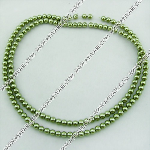 acrylic pearl beads, green, 8mm round, sold by per strand