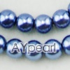 acrylic pearl beads, blue, 8mm round, sold by per 33-inch strand