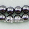 acrylic pearl beads, black, 8mm round, sold by per 33-inch strand