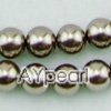 acrylic pearl beads, silver brown, 8mm round, sold by per 33-inch strand