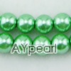 acrylic pearl beads, green, 8mm round, sold by per 33-inch strand