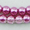 acrylic pearl beads, fuchsia, 8mm round, sold by per 33-inch strand