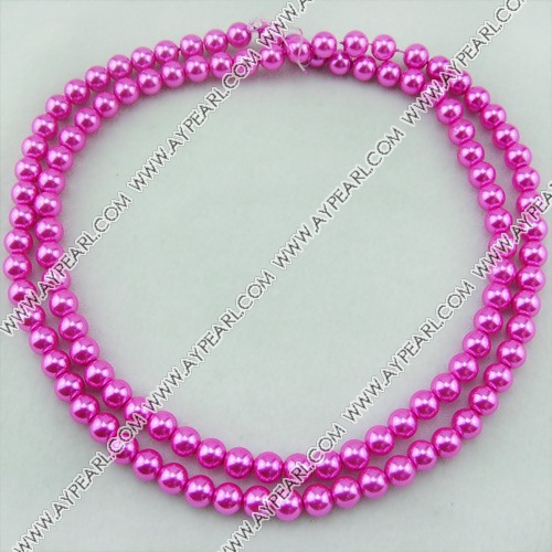 acrylic pearl beads, pink, 8mm round, sold by per 33-inch strand