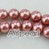 acrylic pearl beads, cranberry, 8mm round, sold by per 33-inch strand