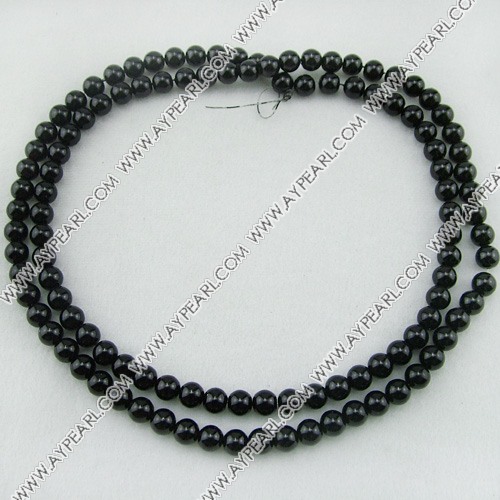 acrylic pearl beads, black, 8mm round, sold by per 33-inch strand