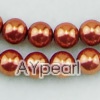 acrylic pearl beads, gold brown, 8mm round, sold by per strand