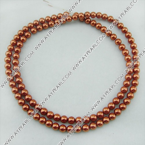 acrylic pearl beads, gold brown, 8mm round, sold by per strand