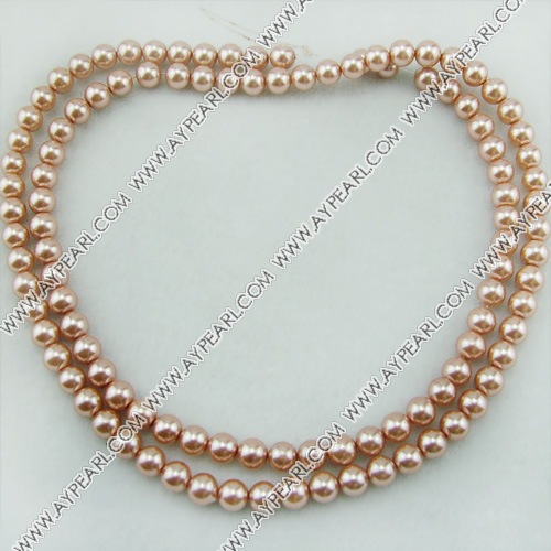 acrylic pearl beads, gold, 8mm round, sold by per strand