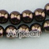 acrylic pearl beads, brown, 8mm round, sold by per strand