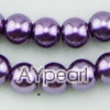 acrylic pearl beads, purple, 8mm round, sold by per strand