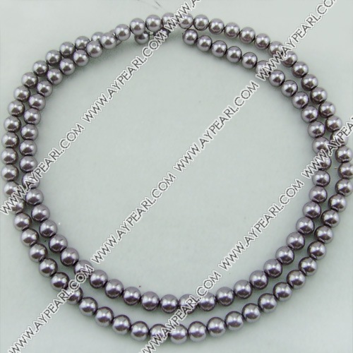 acrylic pearl beads, grey, 8mm round, sold by per strand