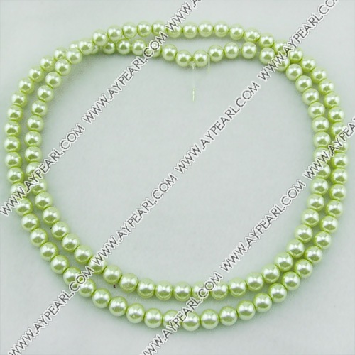 acrylic pearl beads, green, 8mm round, sold by per strand