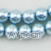 acrylic pearl beads, dyed blue, 8mm round, sold by per strand