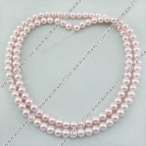 acrylic pearl beads, pink, 8mm round, sold by per strand