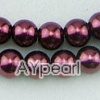 acrylic pearl beads, red purple, 8mm round, sold by per strand