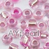 Glass seed beads,silver-lined pink , 2.5mm round. Sold per pkg of 450 grams.