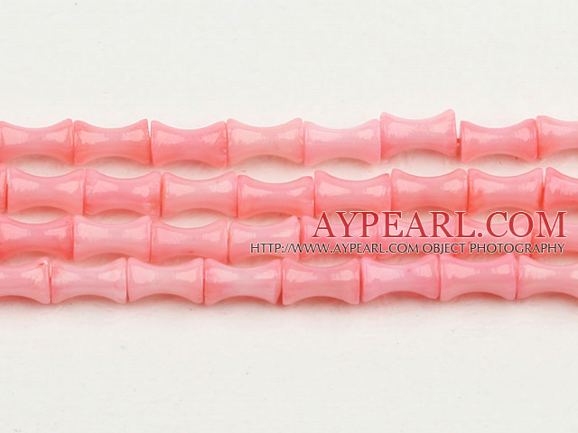 Coral Beads, Pink, 5*9mm bamboo shape, Sold per 15.7-inch strand