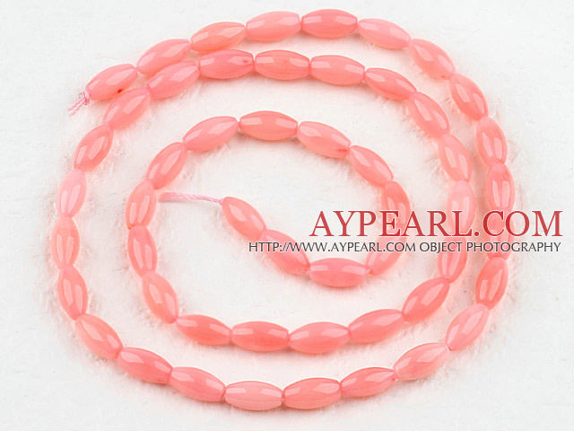 coral beads,4*8mm rice,red,sold per 15.75-inch strand