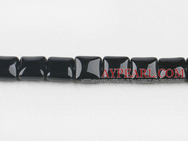 black agate beads,8mm square,Grade A,sold per 15.75-inch strand