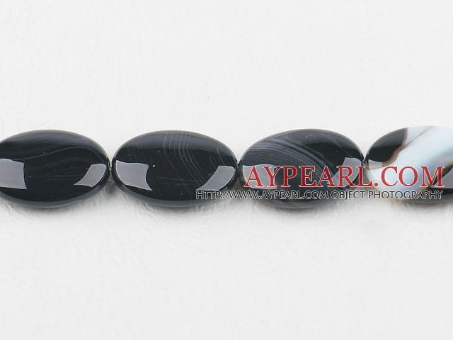 Agate Gemstone Beads, Black, 
22*30mm egg shape, black streak,Sold per 15.75-inch strands