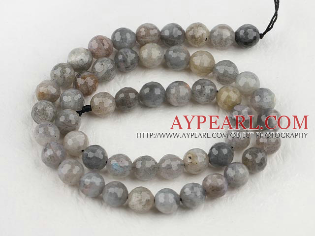 Flashing Stone beads,8mm round, faceted,Sold per 15.75-inch strands