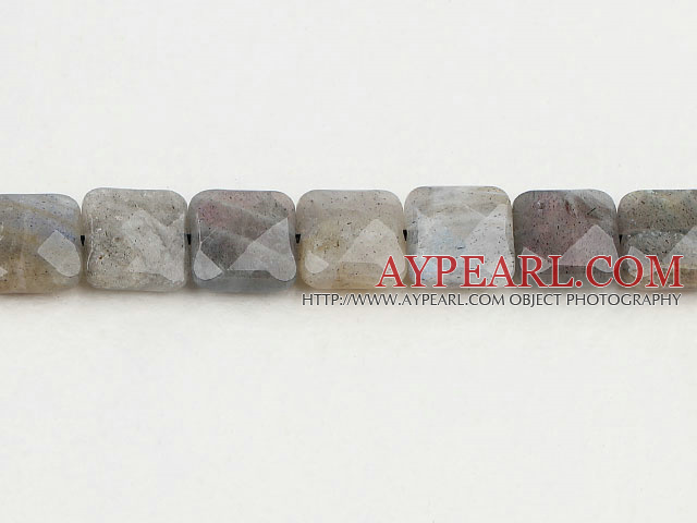 Flashing Gemstone Beads, 12mm faceted square shape,Sold per 15.7-inch strands