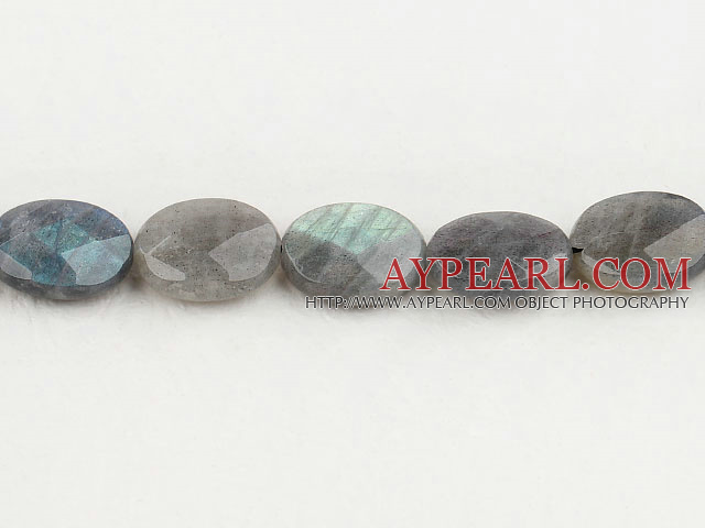 Flashing Gemstone Beads, 13*18mm faceted flat oval,Sold per 15.7-inch strands