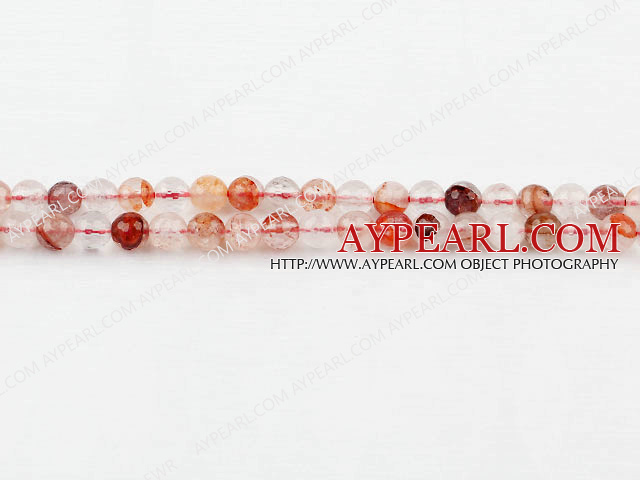 iron crystal beads,red,faceted,6mm round,sold per 15.75-inch strand