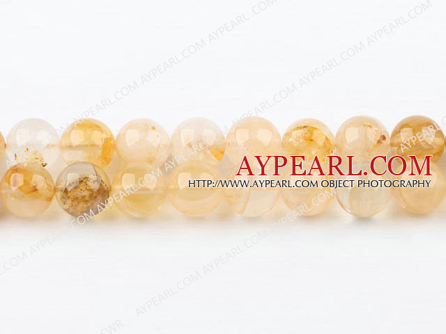 iron crystal beads,yellow,14mm round,Sold per 15.75-inch strands