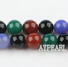 seven color agate beads,10mm round, sold per 15.75-inch strand