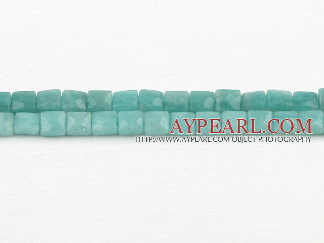 amazon beads,8mm square,faceted,Sold per 15.75-inch strands